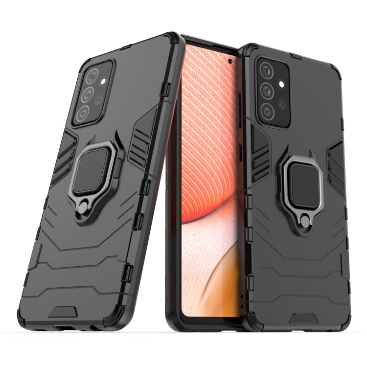 Shockproof phone case with magnetic ring holder, dark gray rugged back cover with camera cutouts