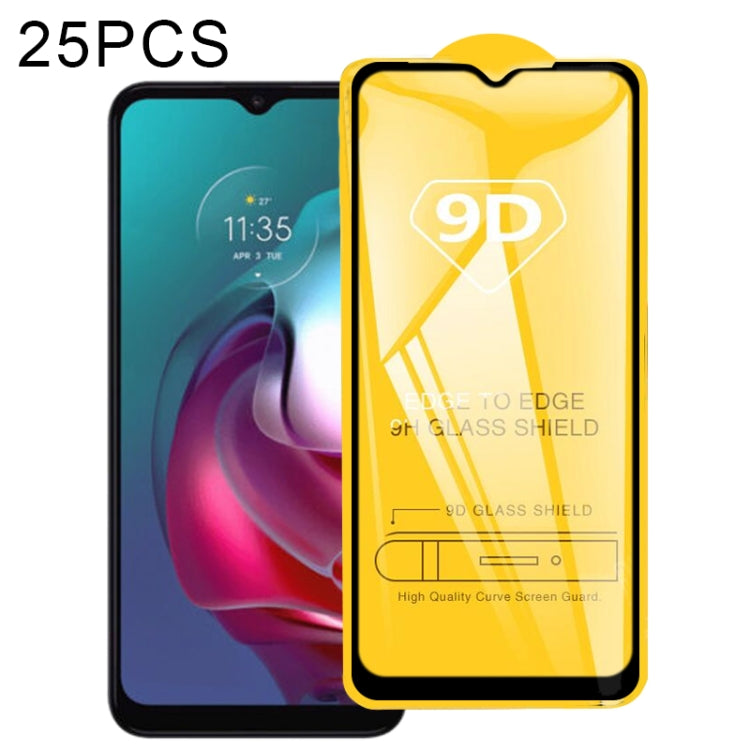 25-pack 9D full glue tempered glass screen protector for Motorola phones