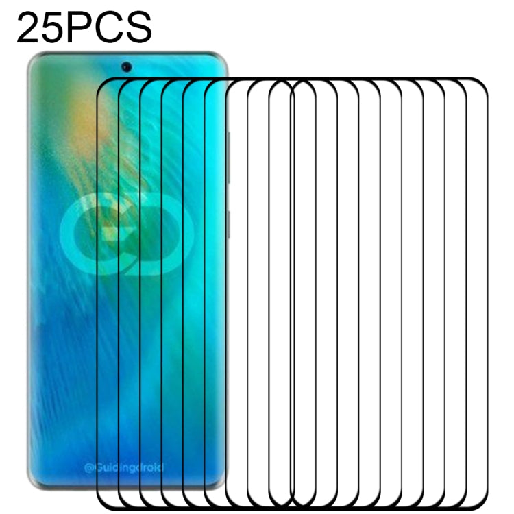 25-pack curved 3D tempered glass screen protectors, clear, full-screen fit