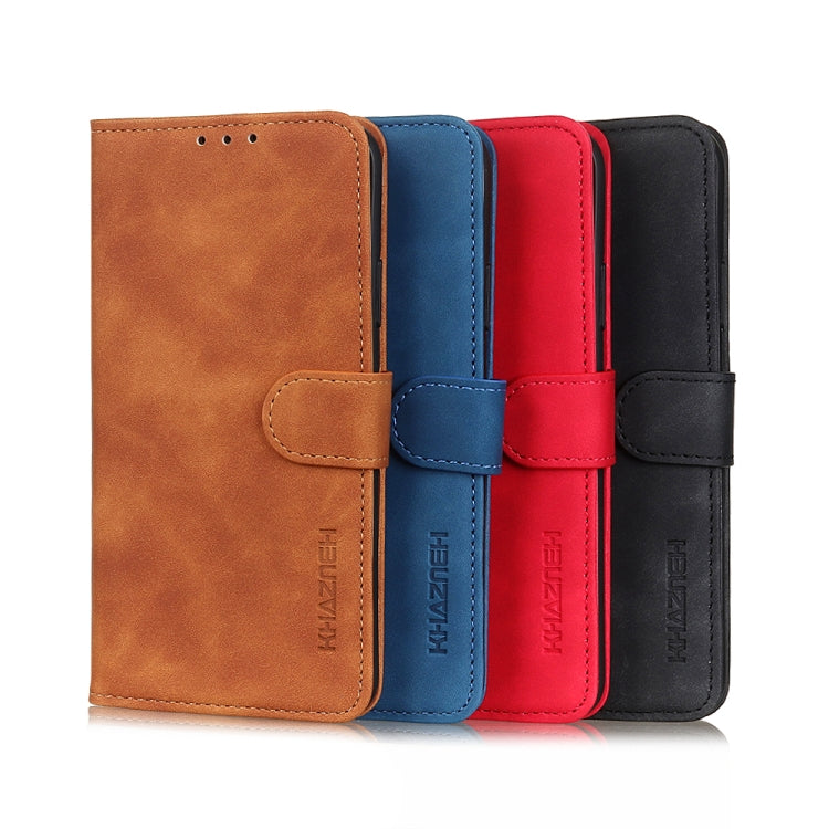 PU/TPU flip phone wallet cases in brown, blue, red, and black with card slots, KHAZNEH