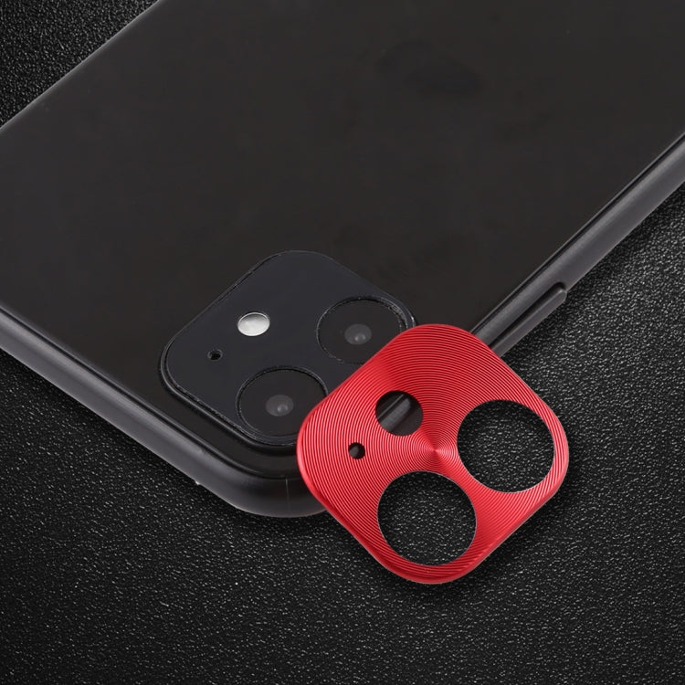 Red rear camera lens protective film on phone back, cardboard-style cutout