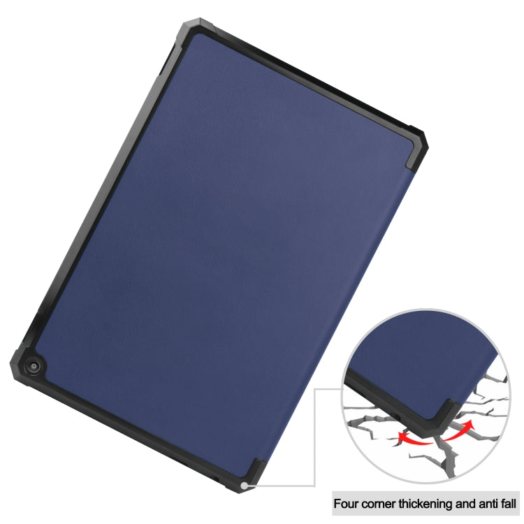 Blue tablet holster case with reinforced corner protection and slim TPU shell