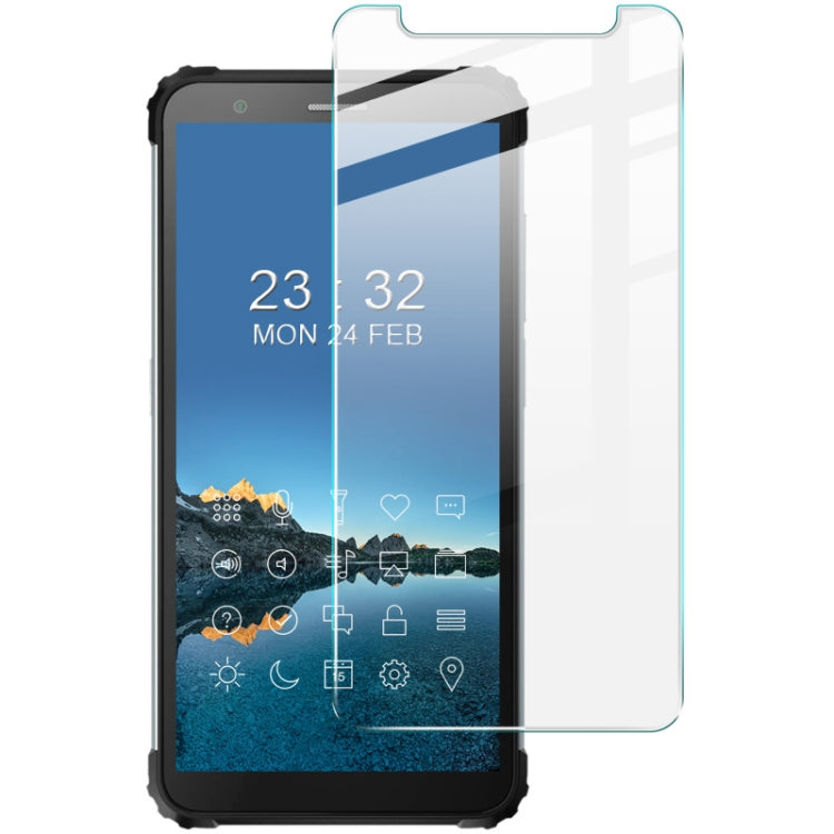 Tempered glass screen protector for rugged smartphone, clear front panel coverage
