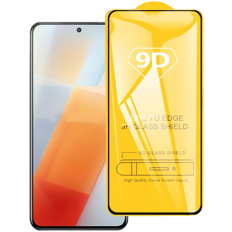 Phone with 9D full-screen tempered glass protector film, angled view