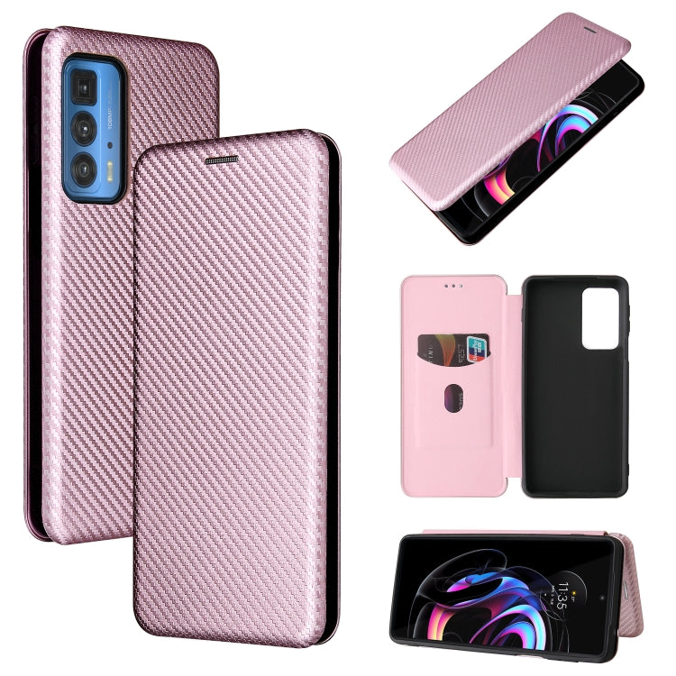Pink carbon fiber texture magnetic flip phone case with card slot, TPU/PC/PU leather