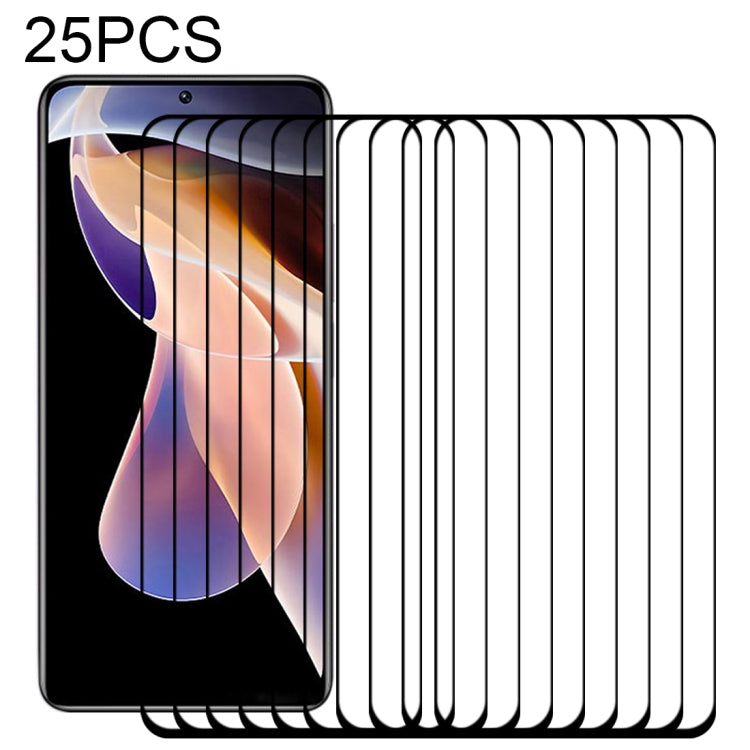 Tempered glass screen protector set, 25 pieces in stack with aligned cutouts