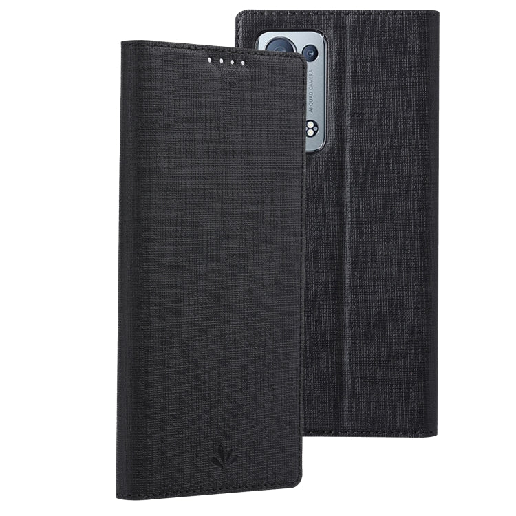 Black leather horizontal flip phone case with card slot, shown open with phone