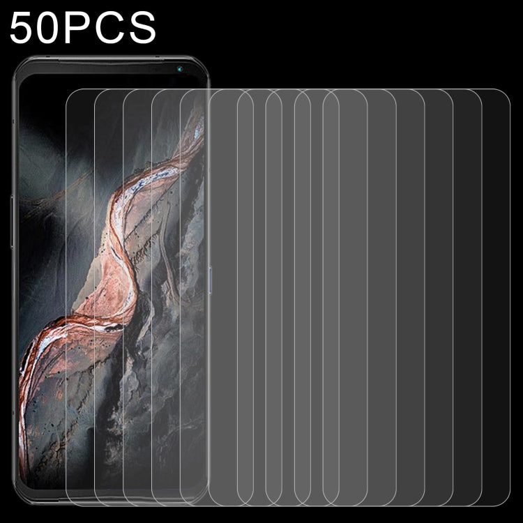 Tempered glass screen protector set (50 pcs), clear film for phone screen protection