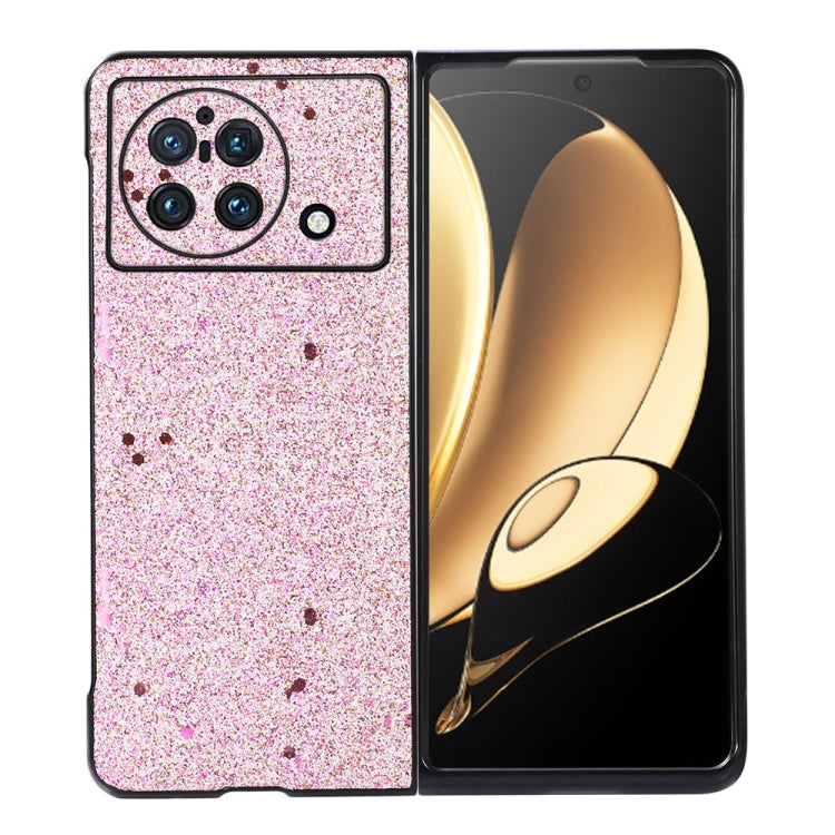 Glitter phone case for vivo X Fold in pink, with camera and flash cutouts