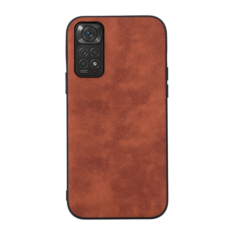 Brown Morocco-texture PU phone case with camera cutouts and shockproof edges