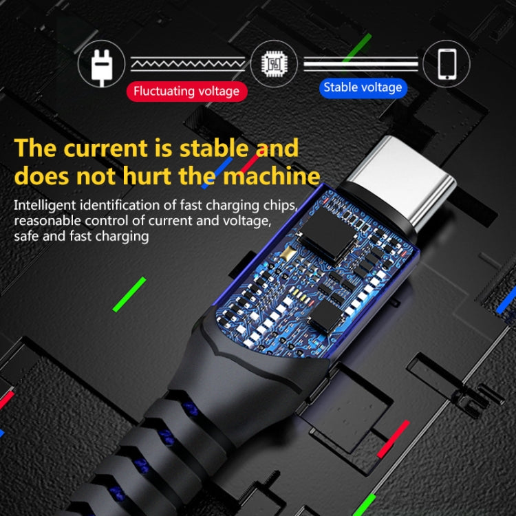 Black charging cable with 8-pin connector and exposed circuit board