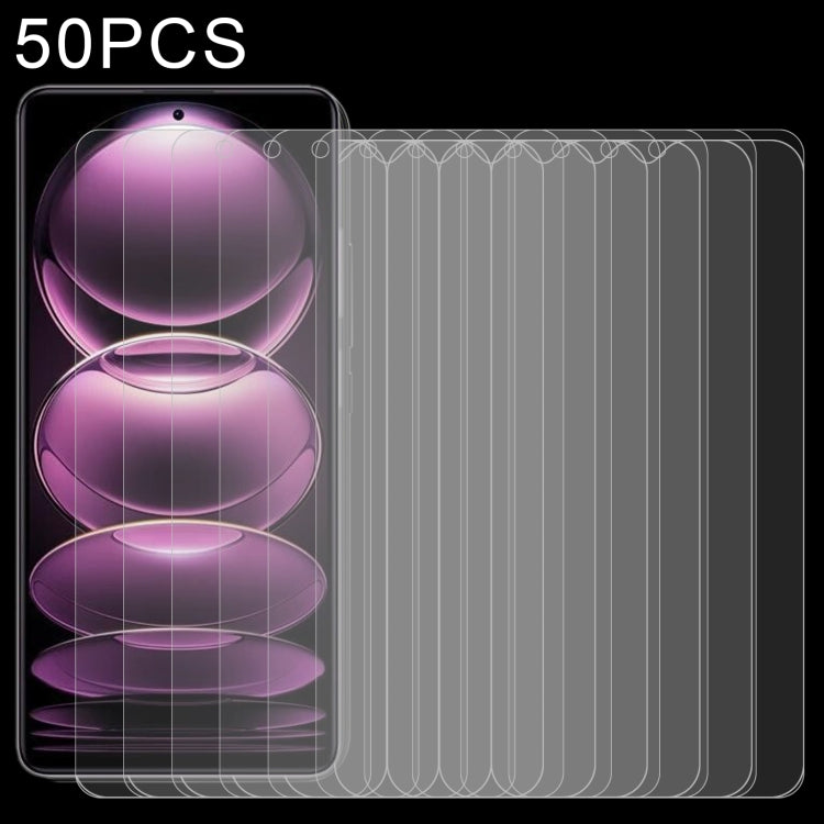50pcs 0.26mm 9H 2.5D Tempered Glass Film, For Xiaomi Redmi Note 12 China / Note 12 Global (50 PCS), For Xiaomi Redmi Note 12 Pro / 12 Pro+ / 12 Explorer / Note 12 Pro Speed (50 PCS)