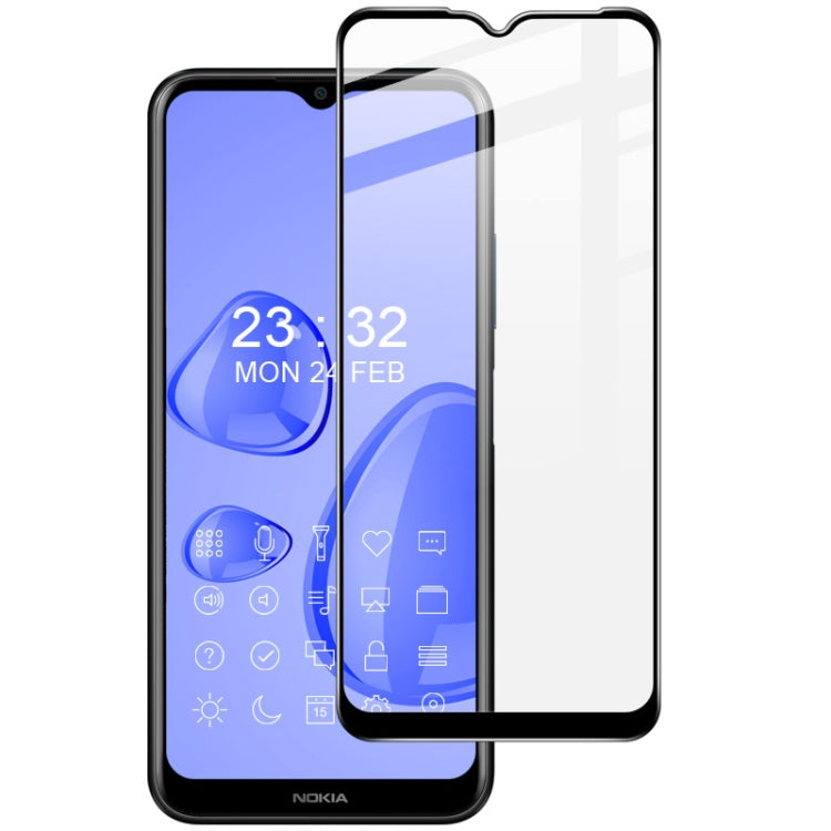 Nokia phone with clear full screen tempered glass protector overlay