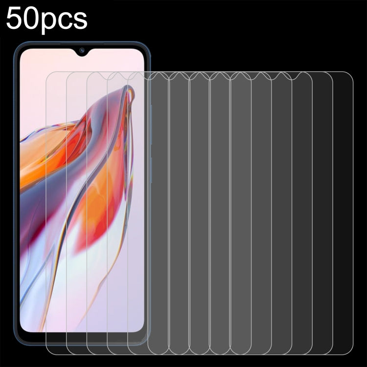 50pcs 0.26mm 9H 2.5D Tempered Glass Film, For Samsung Galaxy A04 Core(50pcs), For Xiaomi Redmi 12C / Xiaomi Poco C55(50pcs)