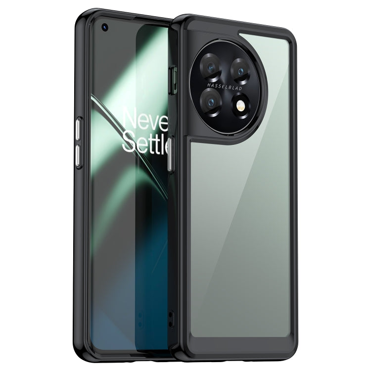 Transparent phone case with black bumper, camera cutout for OnePlus 11 5G