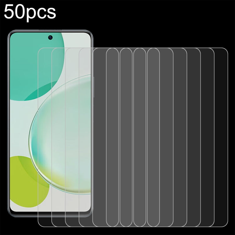 Tempered glass screen protector film set, clear 50-pack, multiple pieces included