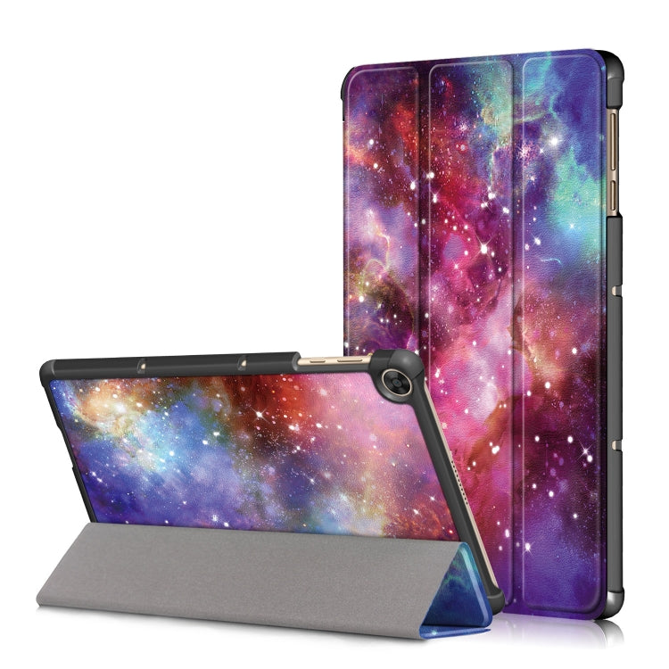 Custer Painted Painted 3-folding Holder Tablet PC Leather Case, For Honor Pad 7 10.1inch/X8/X8 Lite