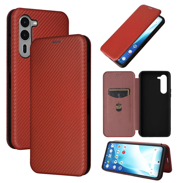 Carbon Fiber Texture Flip Leather Phone Case, For Fujitsu Arrows We3, For Fujitsu Arrows F-52E We2, For Fujitsu Arrows F-51E We2 Plus