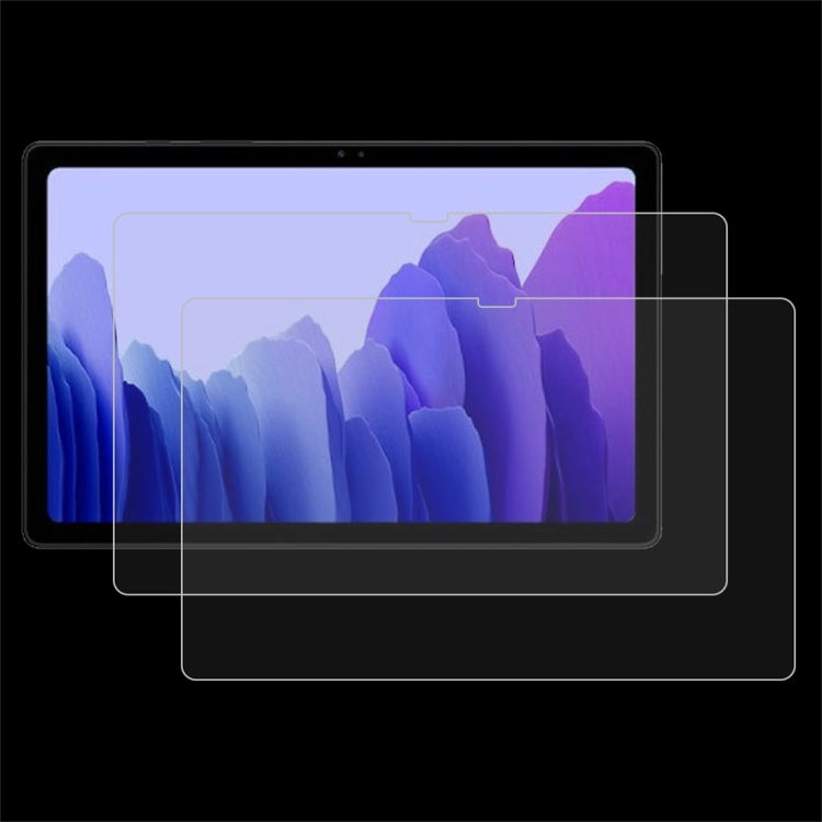 Tablet with clear tempered glass screen protectors covering the display
