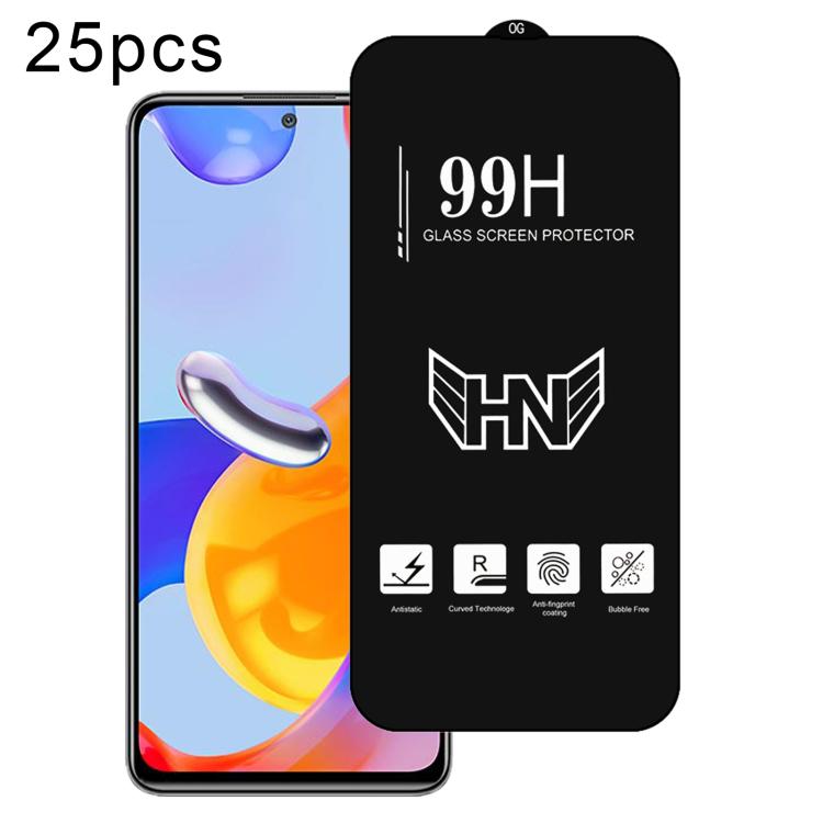 25 PCS/Pack High Aluminum Large Arc Full Screen Tempered Glass Film, For Redmi Note 17 5G / 4G Global, For Redmi Note 17 Pro+ 5G Global 163.4mm, For Redmi 17 5G / 4G Global 170mm, For Redmi A7 4G 171.8mm, For Redmi A7 Pro 5G / 4G 171mm, For Redmi 15a 5...