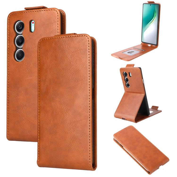 Magnetic Vertical Flip Leather Phone Case with Buckle, For Tecno Camon 40 4G