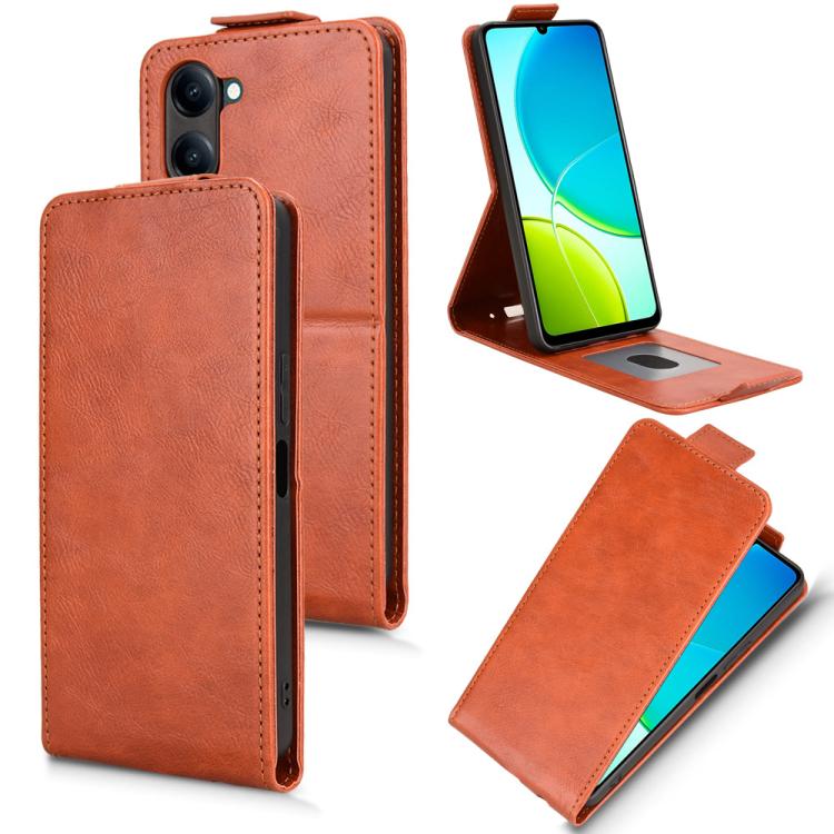 Magnetic Vertical Flip Leather Phone Case with Buckle, For vivo V50 Lite 5G Global, For vivo Y04 4G / Y29s 5G