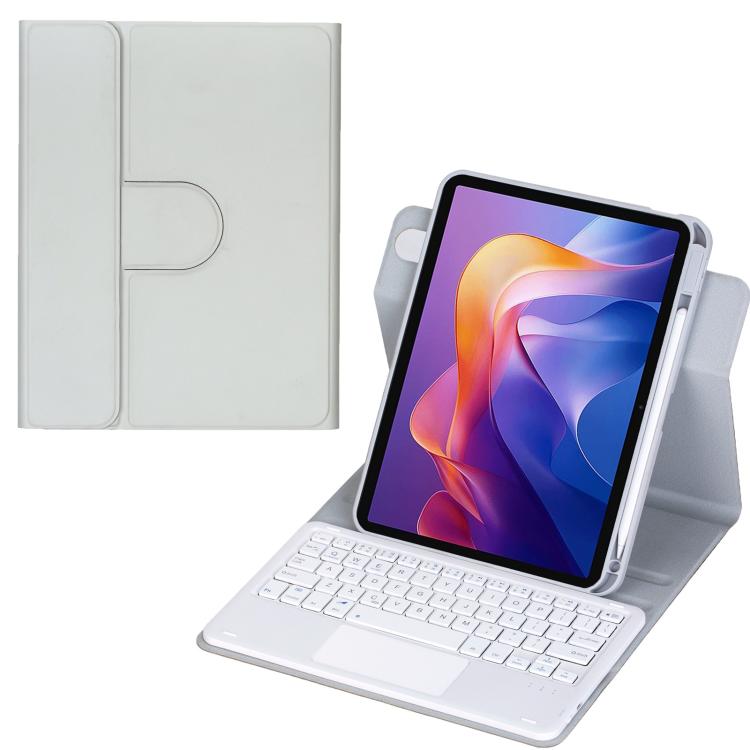 360-degree Rotation Bluetooth Keyboard Leather Tablet Case with Touchpad, For Xiaomi Redmi Pad 2