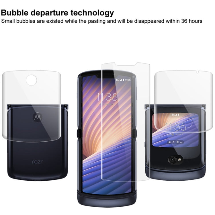 Clear hydrogel film set for front screen and rear cover on foldable phone