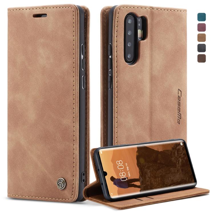 Leather flip phone case wallet with card slot and stand, tan with contrast stitching