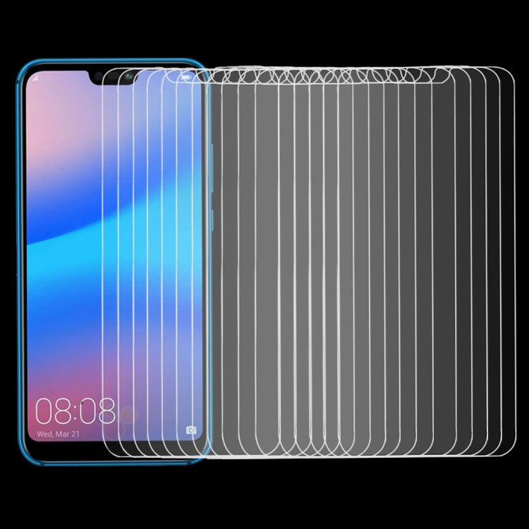 Set of clear tempered glass screen protectors for a phone, rounded edges
