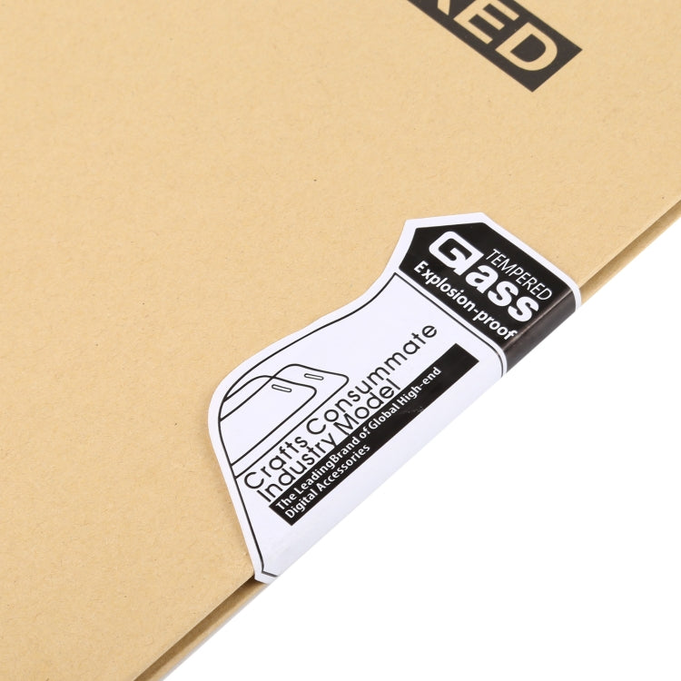Tempered glass screen protector insert label and printed icons on kraft backing