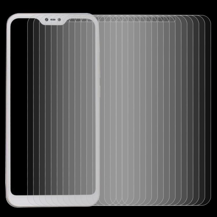 Stacked tempered glass screen protector films set, clear 2.5D curved edges, 50 pack