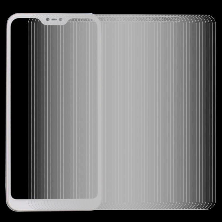 Pack of clear 2.5D tempered glass screen protectors, multiple films shown