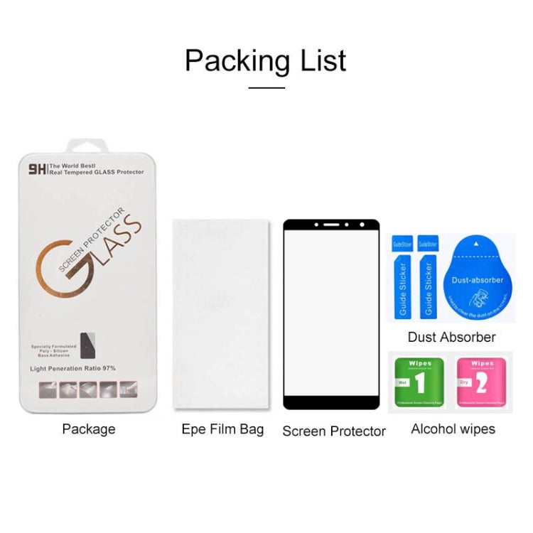 Tempered glass screen protector kit with alcohol wipes and cleaning tools