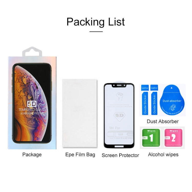 Screen protector kit contents: tempered glass film, wipes, and dust absorber stickers