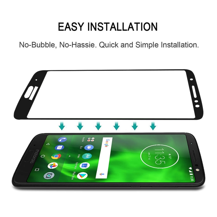 Easy-install tempered glass screen protector film for a Motorola phone display