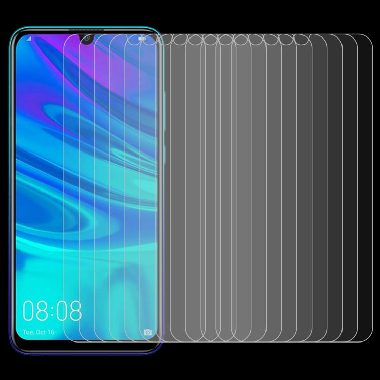 100-pack clear tempered glass screen protectors shown layered on phone screen