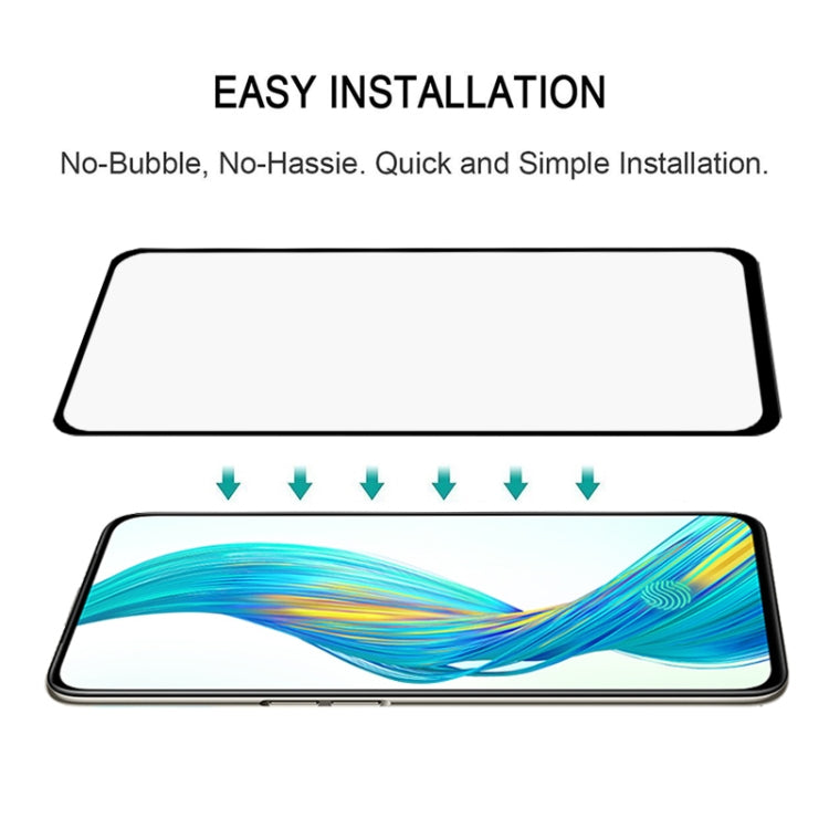 Easy-install tempered glass screen protector with no-bubble application steps shown