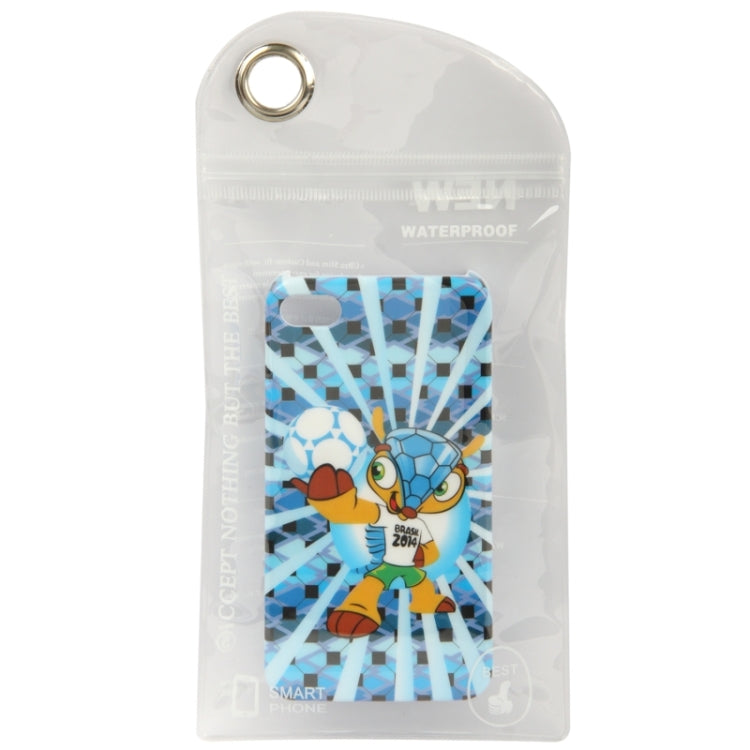 Clear waterproof plastic phone packing bag with cartoon insert and top eyelet