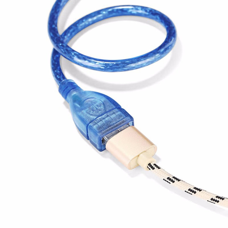 Blue micro USB male OTG adapter cable with cable and USB-A female port