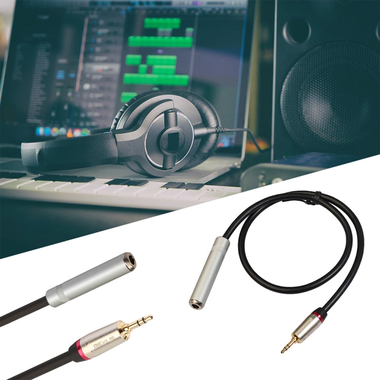 Audio adapter cable set, black cord with silver connectors and gold 3.5mm plug