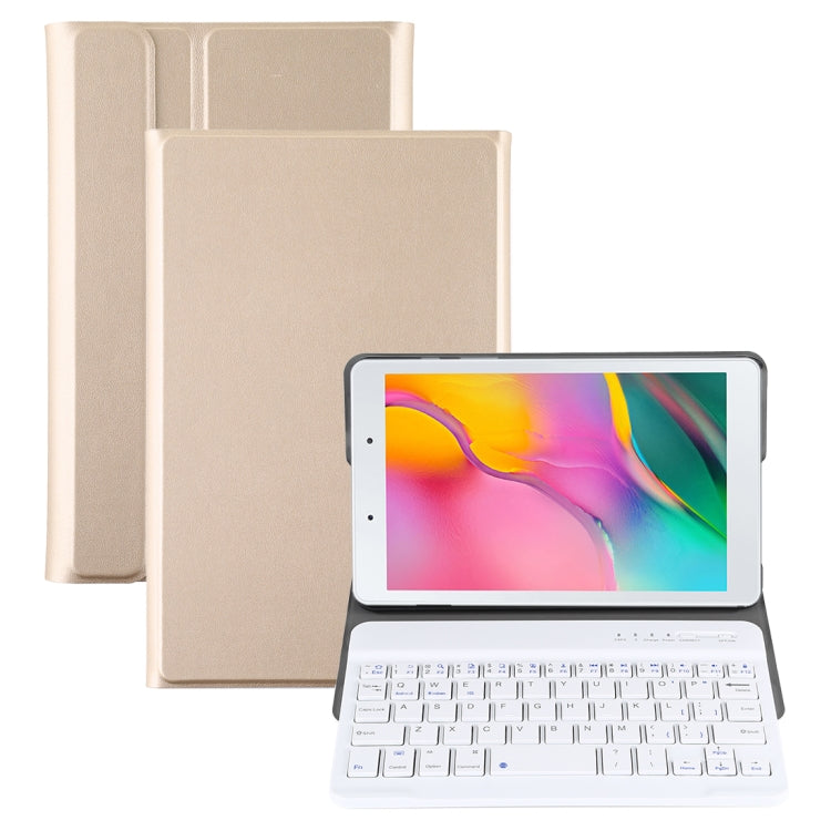 Beige leather-style tablet case with detachable magnetic keyboard and folio stand