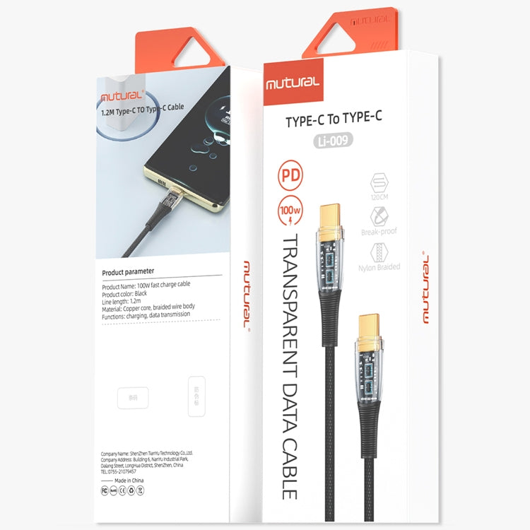 Mutural USB-C to USB-C charging and data cable retail package with product image.