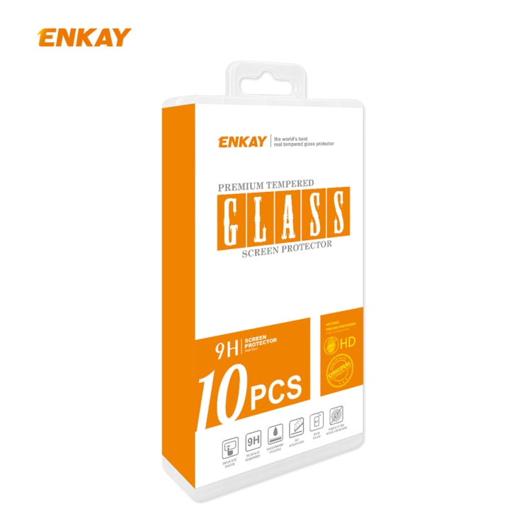 10 PCS ENKAY Hat-Prince Full Glue 0.26mm 9H 2.5D Tempered Glass Full Coverage Film, For LG K42 / K52 / K62, For Huawei P Smart 2021, For Nokia 3.4, For Motorola Moto G 5G(10 PCS)