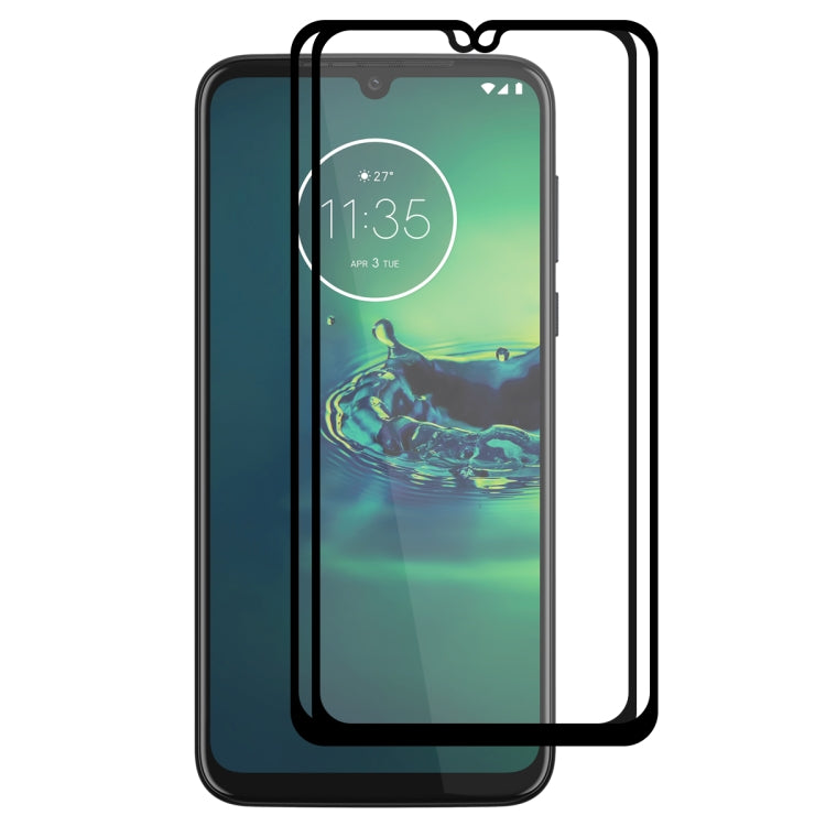 Tempered glass screen protector pair fitted on smartphone screen, full coverage