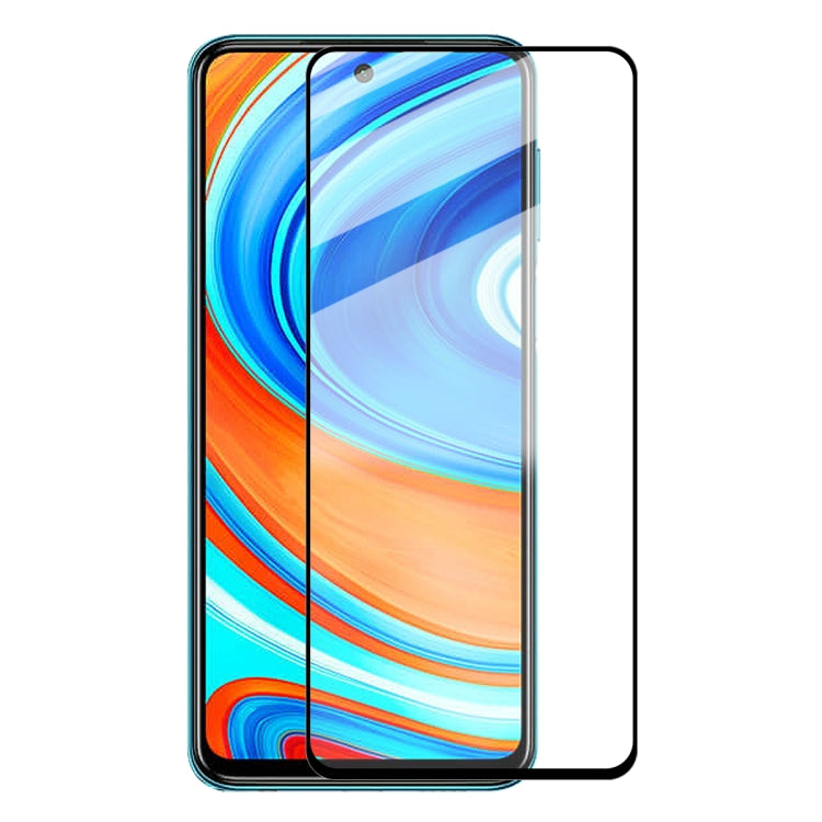 Tempered glass screen protector installed on phone front, full coverage over display