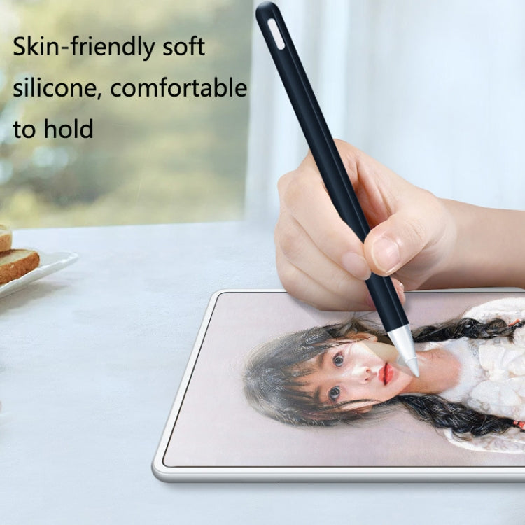 Silicone stylus protective cover, black sleeve with gray two-tone pen cap