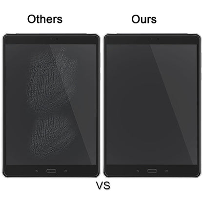 Tablet tempered glass screen protector comparison, reduced smudge look vs glare