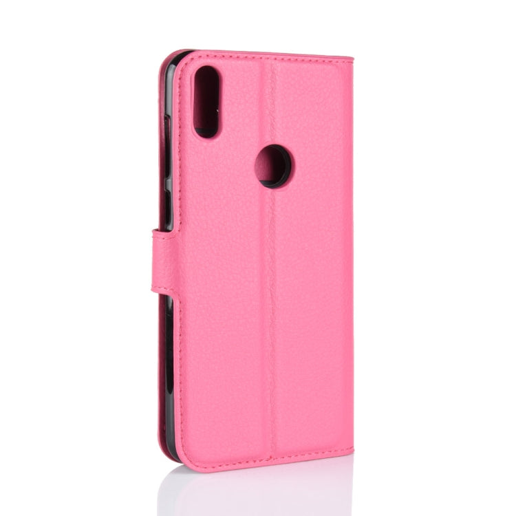 Magenta folio leather phone case with camera and speaker cutouts