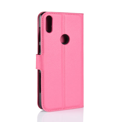 Magenta folio leather phone case with camera and speaker cutouts